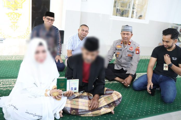 Pernikahan Tak Terduga: Tahanan Kasus Judi Kupon Putih Menikah di Masjid Al-Ikhlas Mapolres Sidrap