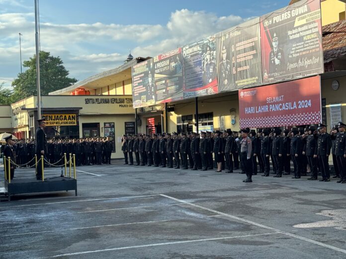 Upacara Hari Lahir Pancasila di Polres Gowa