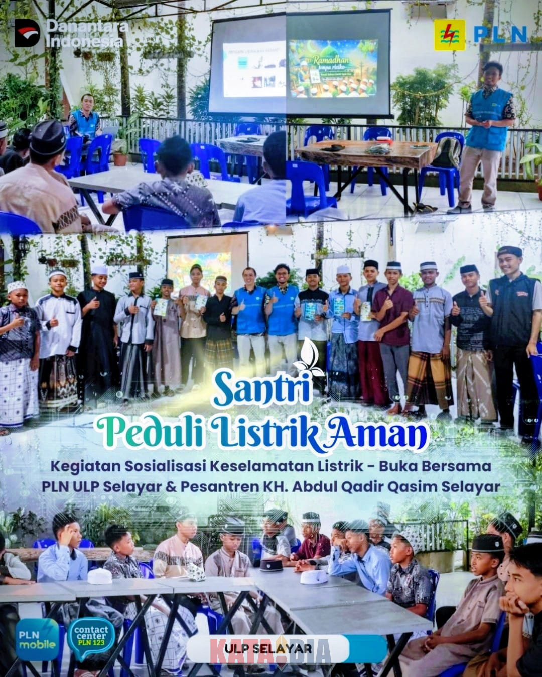 Upaya meningkatkan kesadaran keselamatan kelistrikan selama bulan suci Ramadan dilakukan oleh PLN Unit Layanan Pelanggan (ULP) Selayar melalui kegiatan sosialisasi di Pesantren KH Abdul Qadir Qasim,