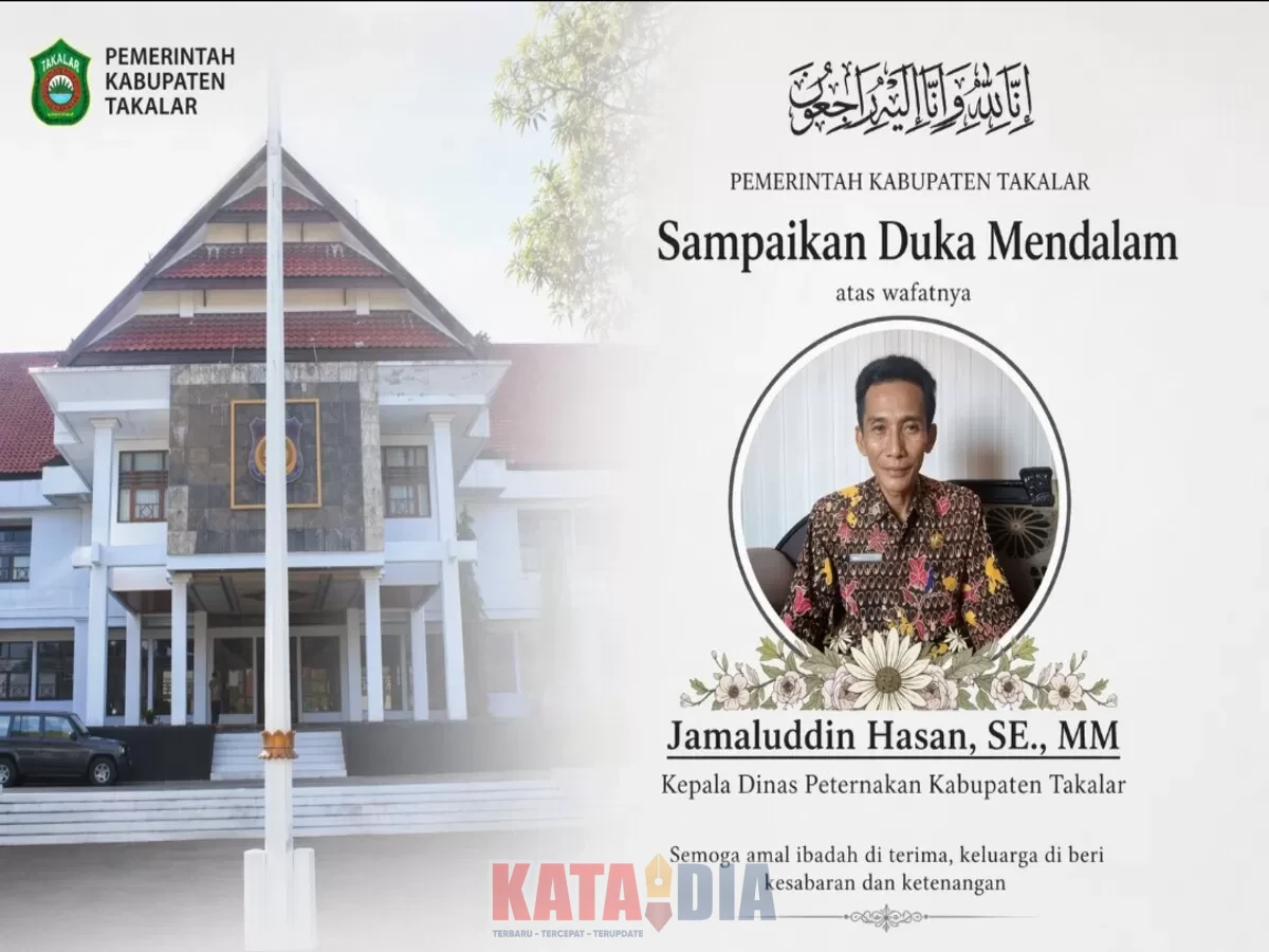 Pemerintah Kabupaten Takalar menyampaikan duka cita yang mendalam atas wafatnya Kepala Dinas Peternakan dan Kesehatan Hewan, Jamaluddin Hasan, pada Senin, 20 April 2026.