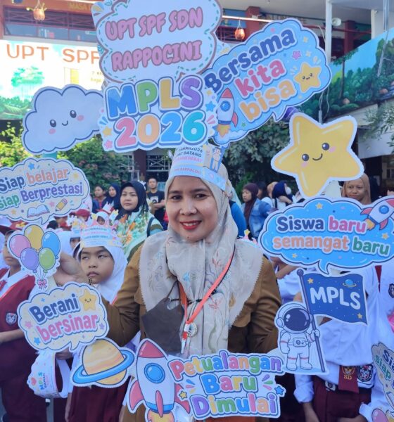 Suasana ceria dan penuh antusiasme mewarnai hari pertama masuk sekolah di UPT SPF SDN Rappocini
