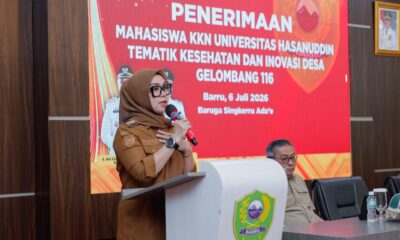 Pemerintah Kabupaten Barru secara resmi menerima mahasiswa Kuliah Kerja Nyata (KKN) Tematik Kesehatan dan Inovasi Desa Gelombang 116 Universitas Hasanuddin (Unhas) Tahun 2026