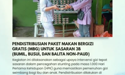Dinas Pengendalian Penduduk dan Keluarga Berencana (DPPKB) Kota Makassar terus memperkuat upaya percepatan penurunan stunting melalui pendistribusian Paket Makan Bergizi Gratis (MBG) bagi sasaran 3B, yakni ibu hamil (bumil), ibu menyusui (busui), dan balita non-PAUD.
