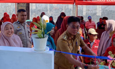 Lurah Katimbang, Muhammad Syarif, meresmikan bangunan Posyandu Bougenville II yang berlokasi di RW 02, NHP,