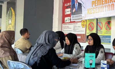 Lembaga Pemasyarakatan (Lapas) Kelas I Makassar menggelar pemeriksaan kesehatan gratis bagi keluarga warga binaan dan masyarakat sekitar