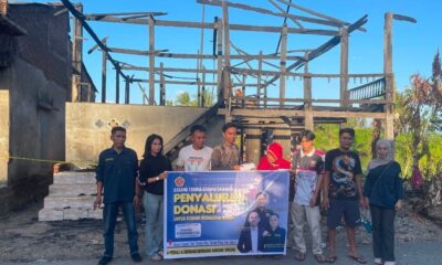 Karang Taruna Kabupaten Barru menyalurkan bantuan donasi kepada korban kebakaran di Lingkungan Juppai,