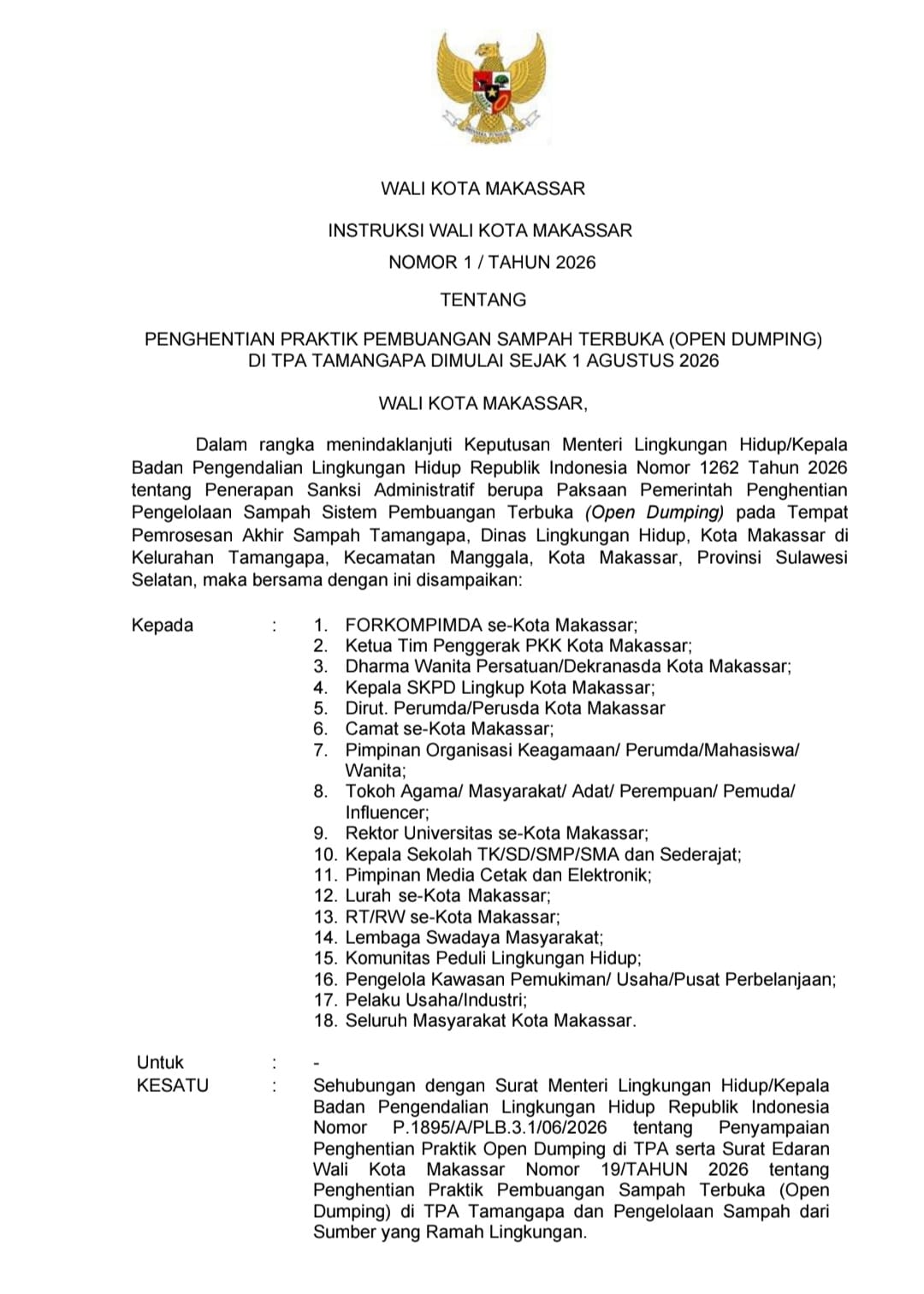 Pemerintah Kota Makassar memperkuat pengelolaan sampah dari hulu dengan menerapkan Gerakan Pemilahan dan Pengolahan Sampah dari Sumber.