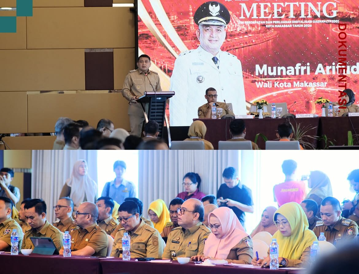Kepala Dinas Penanaman Modal dan Pelayanan Terpadu Satu Pintu (DPMPTSP) Kota Makassar, Muhammad Mario Said, S.SIP., M.Si, menghadiri High Level Meeting Tim Percepatan dan Perluasan Digitalisasi Daerah (TP2DD) Kota Makassar Tahun Anggaran 2026