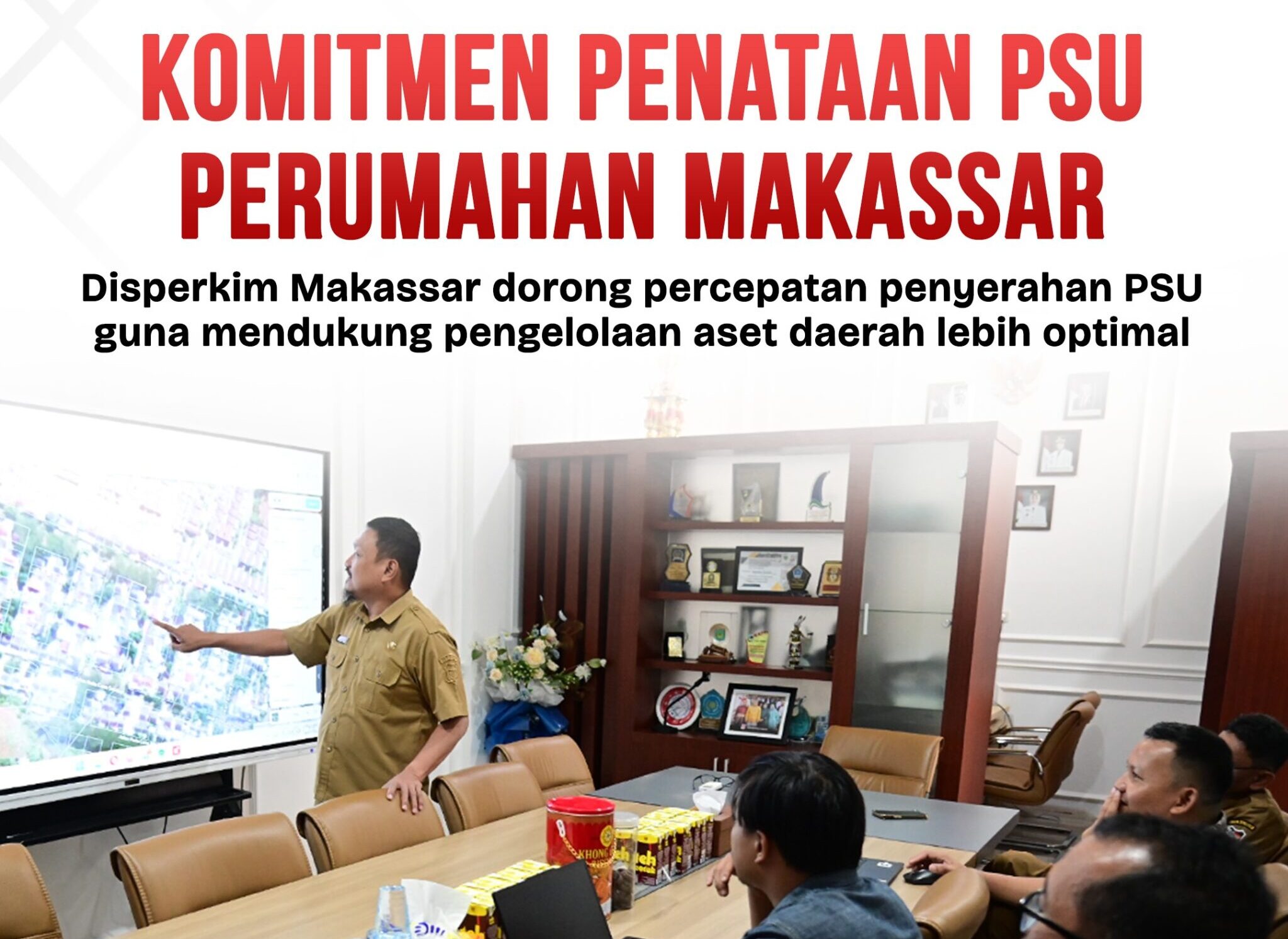 Dinas Perumahan dan Kawasan Permukiman (Disperkim) Kota Makassar menerima koordinasi dari perwakilan Bagian Legal PT Baruga Asrinusa