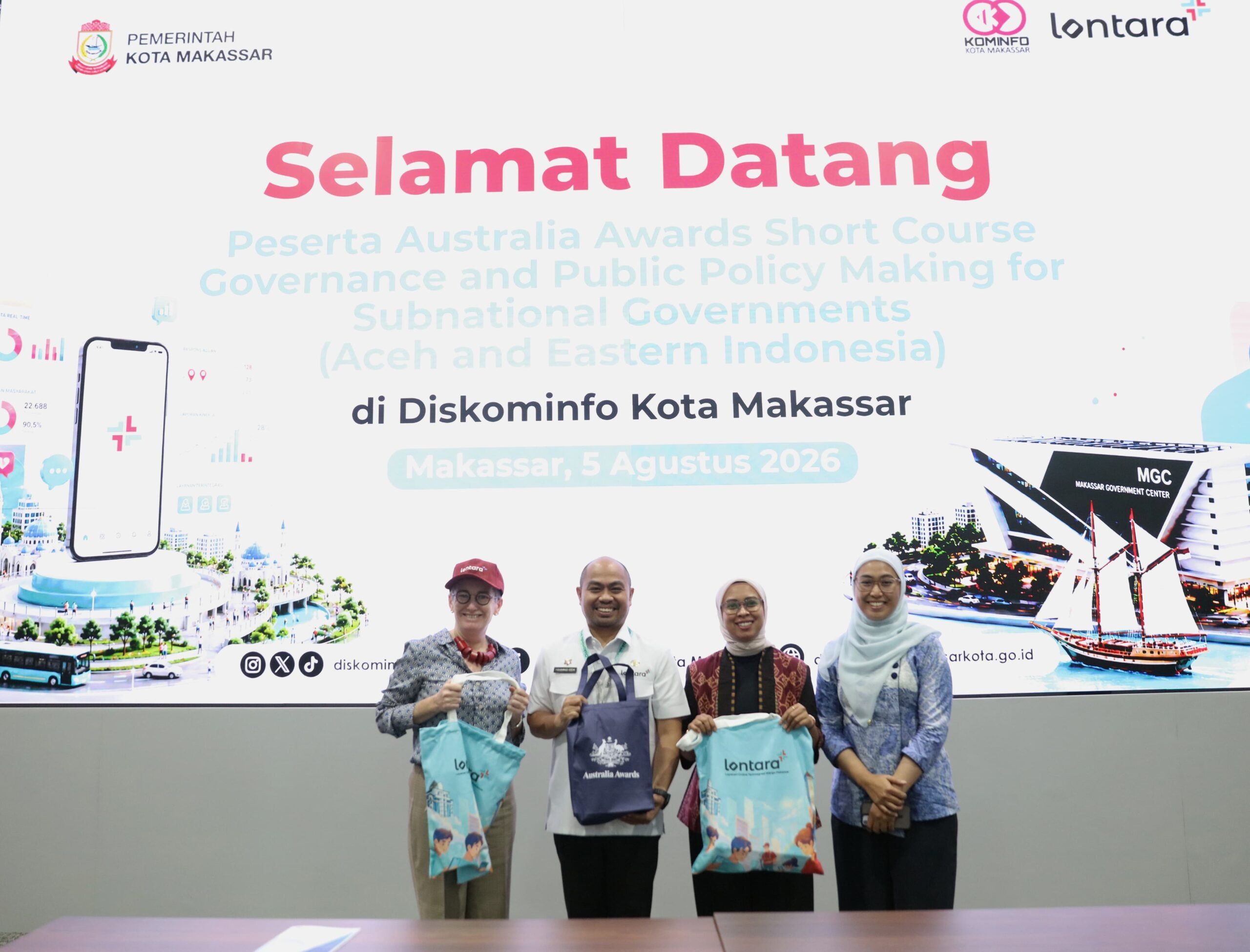 Kominfo Makassar terima kunjungan Australia Awards Short Course