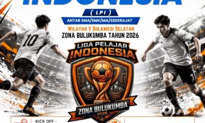Liga Pelajar Indonesia (LPI) Volume IV Zona Bulukumba tingkat SMA/SMK/sederajat akan mulai bergulir pada 1 September 2026.
