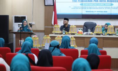 Ketua Tim Penggerak PKK Kota Makassar, Melinda Aksa, mengapresiasi kinerja Pemerintah Kecamatan Ujung Tanah