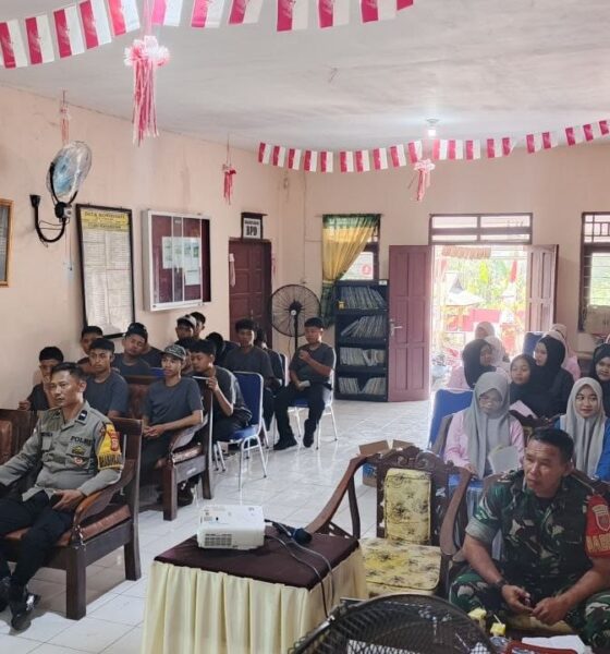 Babinsa Desa Nirannuang dari Koramil 1409-03/Bontomarannu, Serka Rizal, turut menghadiri kegiatan Sosialisasi Kenakalan Remaja dan Dampak Hukumnya