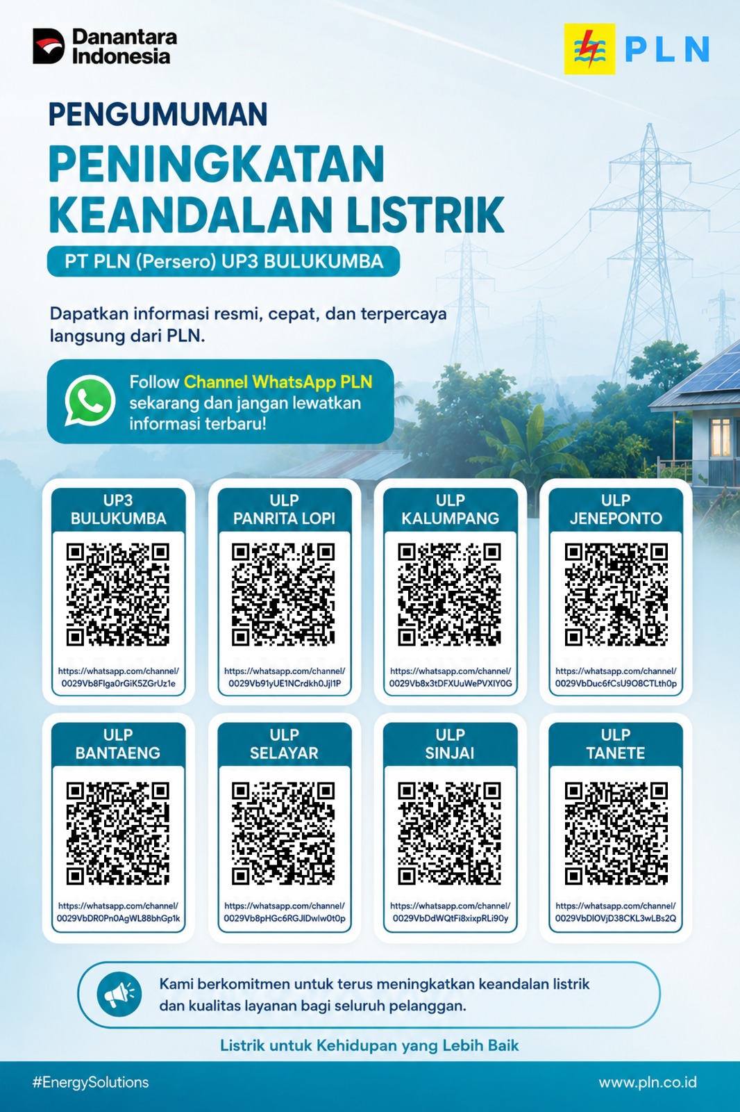 PT PLN (Persero) UP3 Bulukumba terus berkomitmen meningkatkan kualitas pelayanan kepada masyarakat,