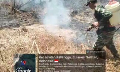 Kepulan asap yang terlihat membumbung dari seberang sungai memicu respons cepat Babinsa Kodim 1409/Gowa bersama masyarakat.