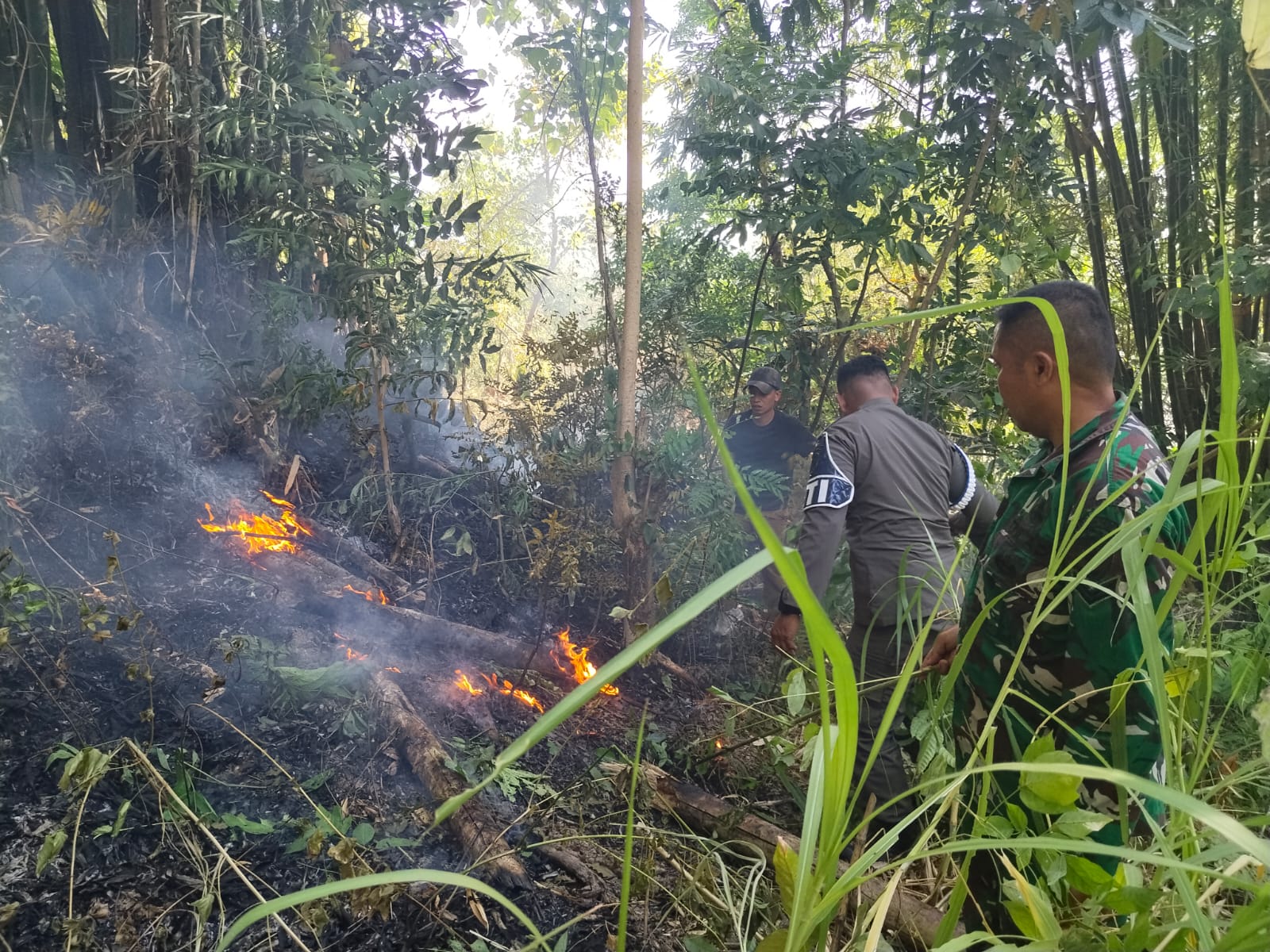 Kobaran api kembali mengancam lahan warga di Kabupaten Gowa. Kebakaran Hutan dan Lahan (Karhutla)