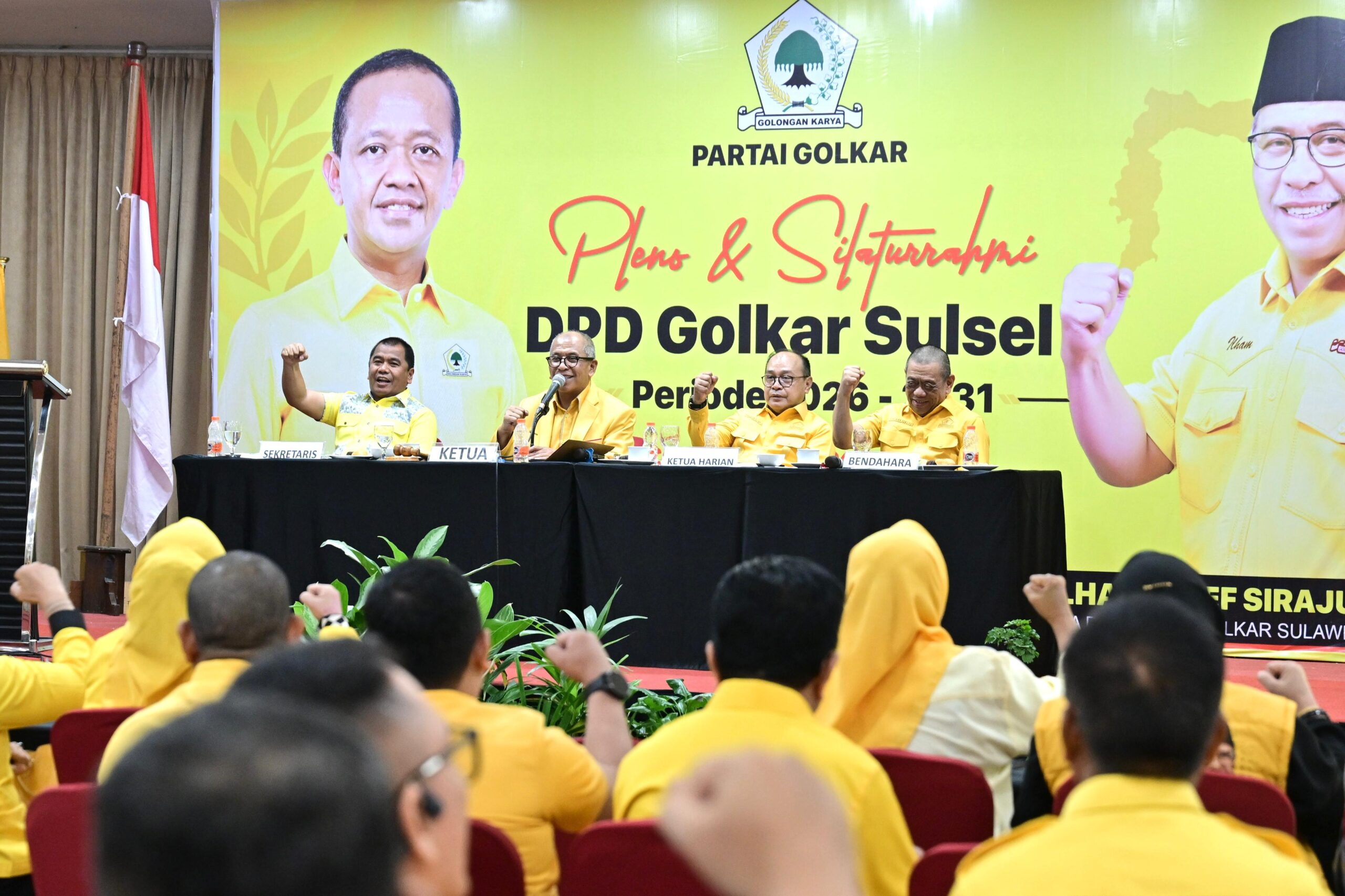 DPD I Partai Golkar Sulawesi Selatan menggelar rapat pleno perdana sekaligus silaturahmi pengurus periode 2026–2031 di Swiss-Belhotel Waterfront Makassar