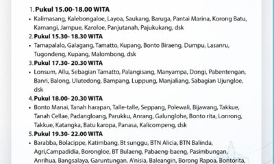 PLN ULP Panrita Lopi mengumumkan jadwal pengaturan beban listrik pada Senin, 28 September 2026 di sejumlah wilayah. Simak waktu dan daerah terdampak.