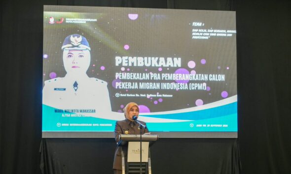Wakil Wali Kota Makassar Aliyah Mustika Ilham membekali 100 calon pekerja migran tentang migrasi aman, kompetensi, prosedur legal, dan perlindungan kerja.