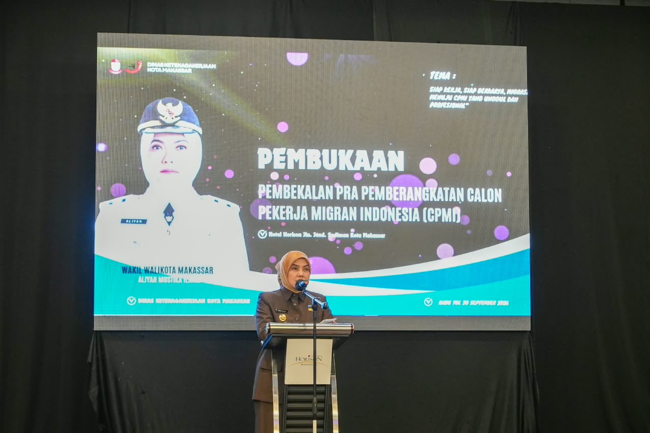 Wakil Wali Kota Makassar Aliyah Mustika Ilham membekali 100 calon pekerja migran tentang migrasi aman, kompetensi, prosedur legal, dan perlindungan kerja.