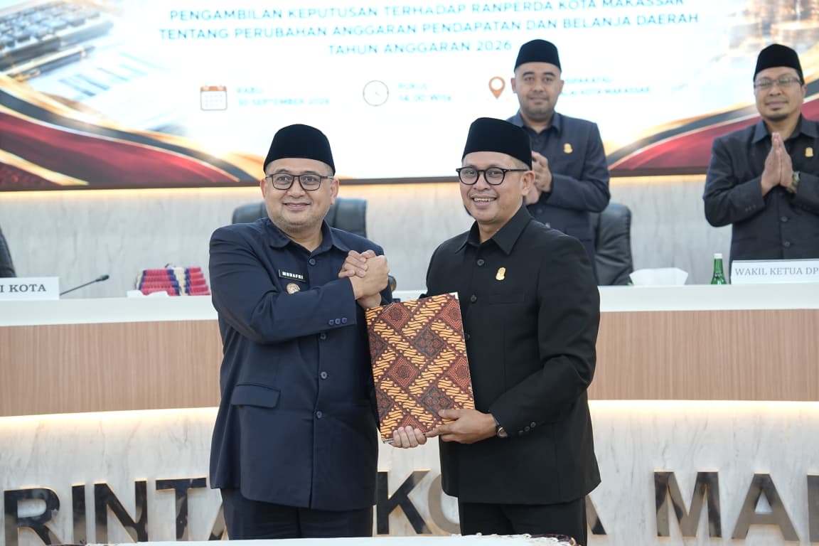 Pemkot dan DPRD Makassar mengesahkan APBD Perubahan 2026 sebesar Rp5,26 triliun, dengan target realisasi belanja di atas 95 persen hingga akhir tahun.