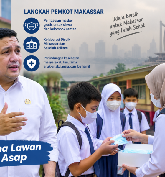 Wali Kota Makassar Munafri Arifuddin atau Appi menginstruksikan pembagian masker gratis bagi siswa dan kelompok rentan menyusul kabut asap dan penurunan kualitas udara. Disdik Makassar menggandeng Sekolah Telkom untuk melindungi kesehatan peserta didik.