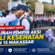 UPTD SPF SMP Negeri 15 Makassar membagikan sekitar 800 masker kepada murid dan masyarakat sebagai tindak lanjut instruksi Wali Kota untuk mengantisipasi dampak kabut asap.