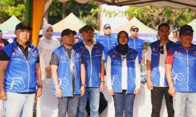 Kadis Disperkim Makassar Mahyuddin menghadiri pembukaan FORKOT Makassar 2026 di Pantai Losari. Festival ini melibatkan 23 Inorga dari 15 kecamatan untuk mendorong olahraga masyarakat dan pola hidup sehat.