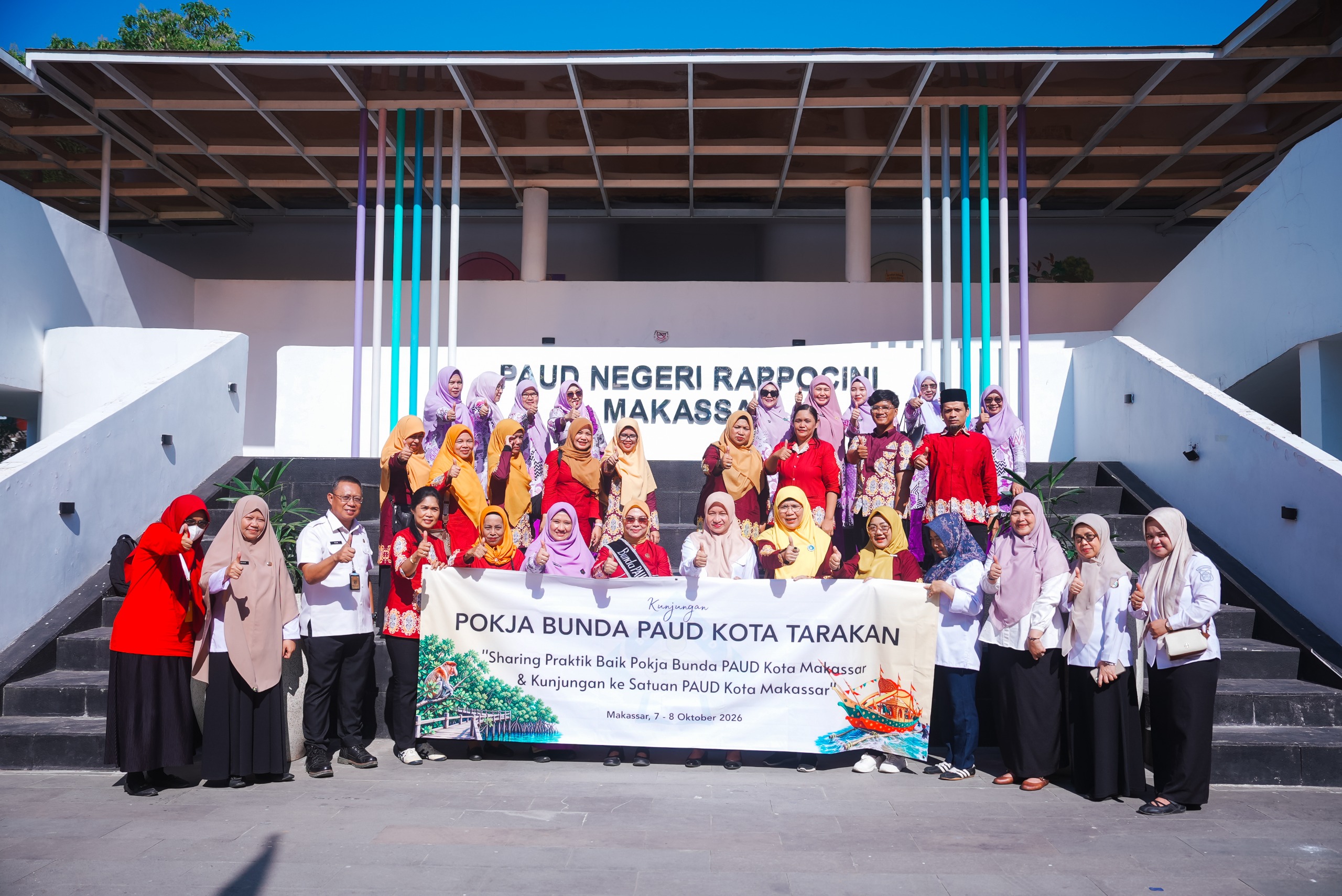 Pokja Bunda PAUD Makassar menerima studi tiru dari Bunda PAUD Mataram untuk berbagi praktik baik pengembangan PAUD Holistik Integratif dan ramah anak.
