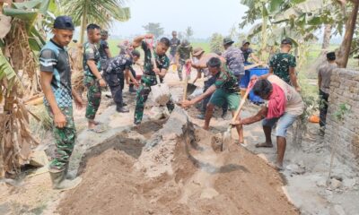 Satgas TMMD ke-130 Kodim 1409/Gowa mencapai progres 15 persen dalam pembangunan talud penahan tanah di Desa Kalebarembeng, Bontonompo, dengan target selesai tepat waktu.
