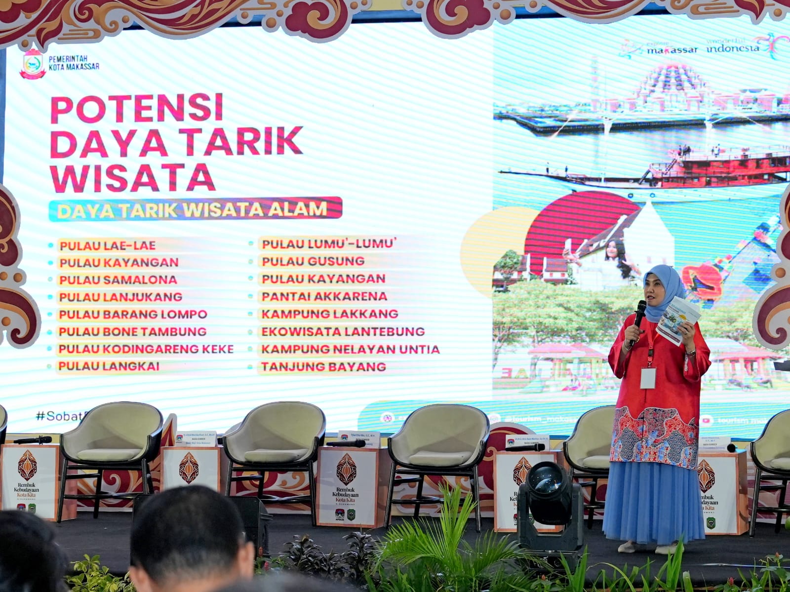 Wakil Wali Kota Makassar Aliyah Mustika Ilham mempromosikan kuliner, warisan budaya, dan wisata bahari Makassar dalam APEKSI Rembuk Kebudayaan di Singkawang.