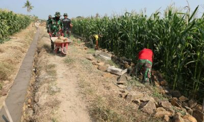 Pembangunan talud TMMD ke-130 Kodim 1409/Gowa di Desa Kalebarembeng mencapai progres 25 persen. Dansatgas Letkol Arm Sapari optimistis pembangunan berjalan sesuai target.