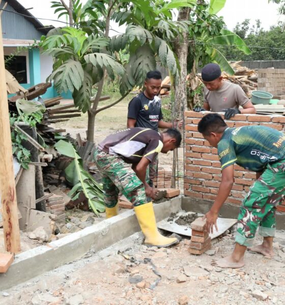 Renovasi rumah tidak layak huni milik Syahrir di Desa Kalebarembeng, Gowa, melalui program TMMD ke-130 Kodim 1409/Gowa telah mencapai progres 20 persen.