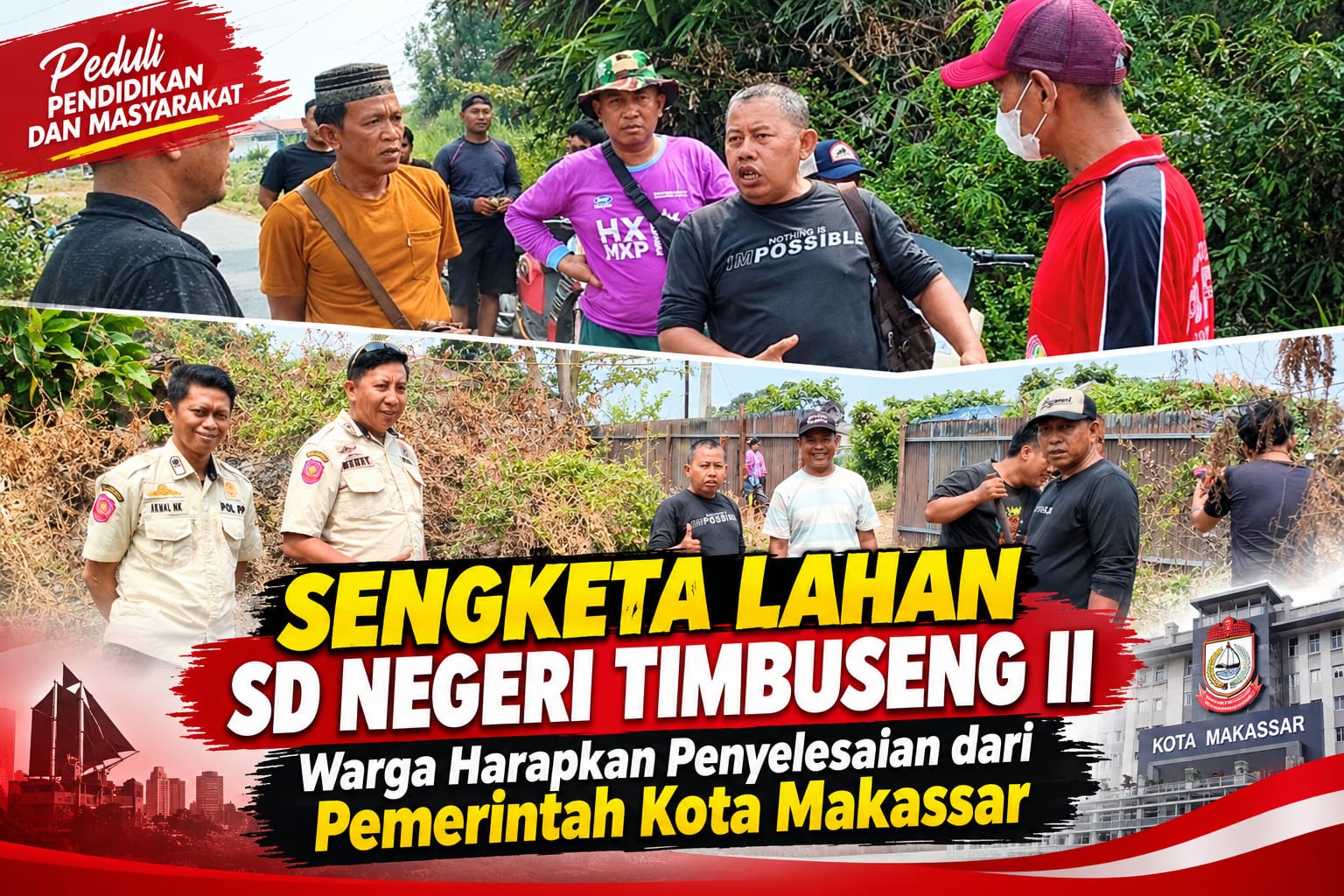Sengketa lahan SD Negeri Timbuseng II di Barombong, Makassar, kembali mencuat. Warga berharap Pemkot Makassar segera memfasilitasi penyelesaian dan memberikan kepastian hukum.