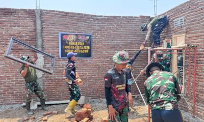 Renovasi rumah Ismail melalui program TMMD ke-130 Kodim 1409/Gowa di Desa Kalebarembeng mencapai progres 48 persen pada Jumat, 30 Oktober 2026.